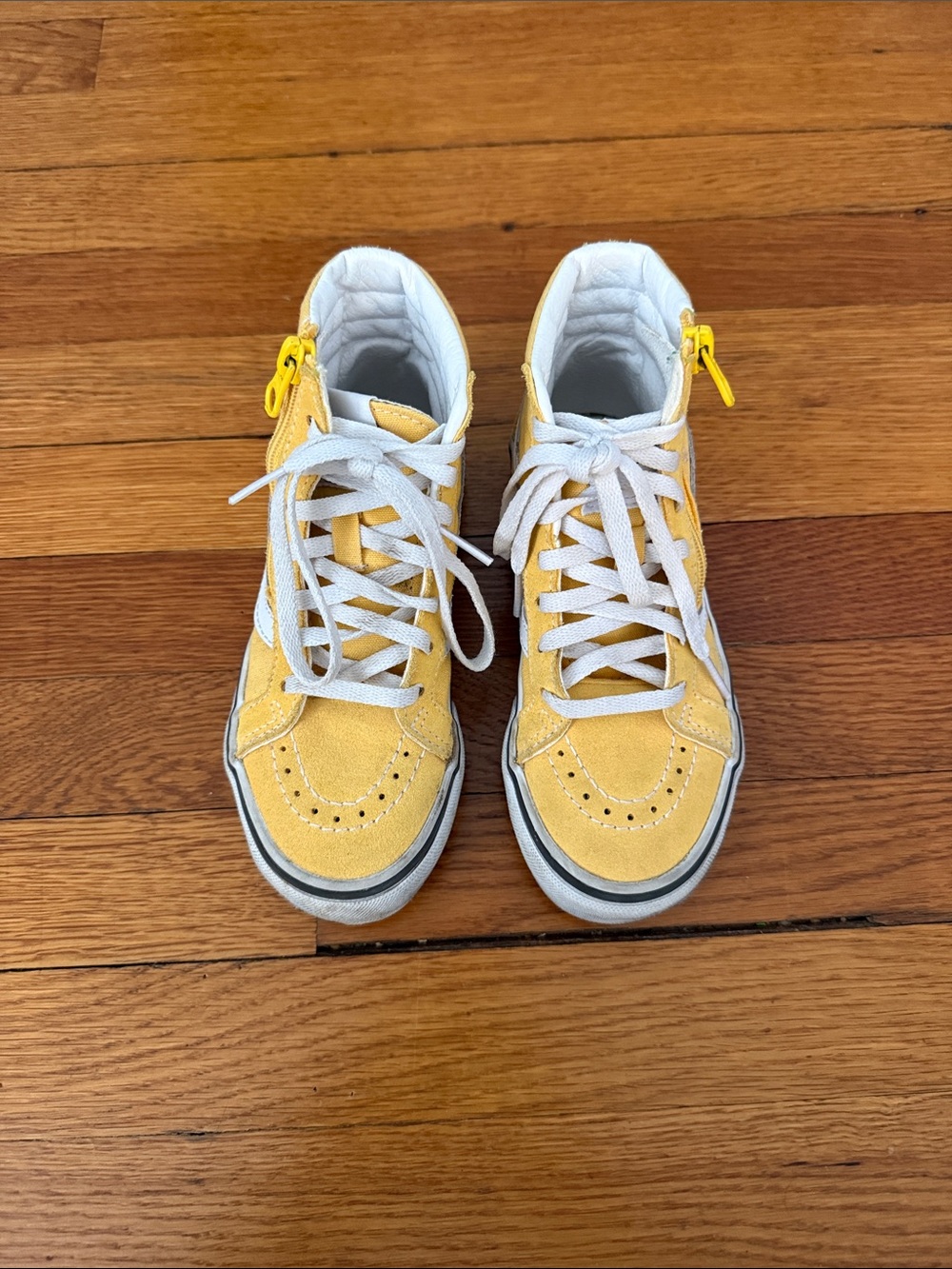 Vans Kids Yellow and White High-Top Sneakers